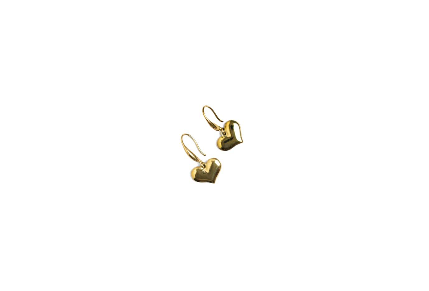 Golden Heart Drop Earrings